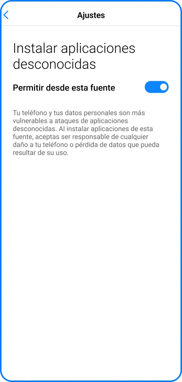 Record&aacute; permitir fuentes desconocidas para instalar la App de Stake con &eacute;xito.