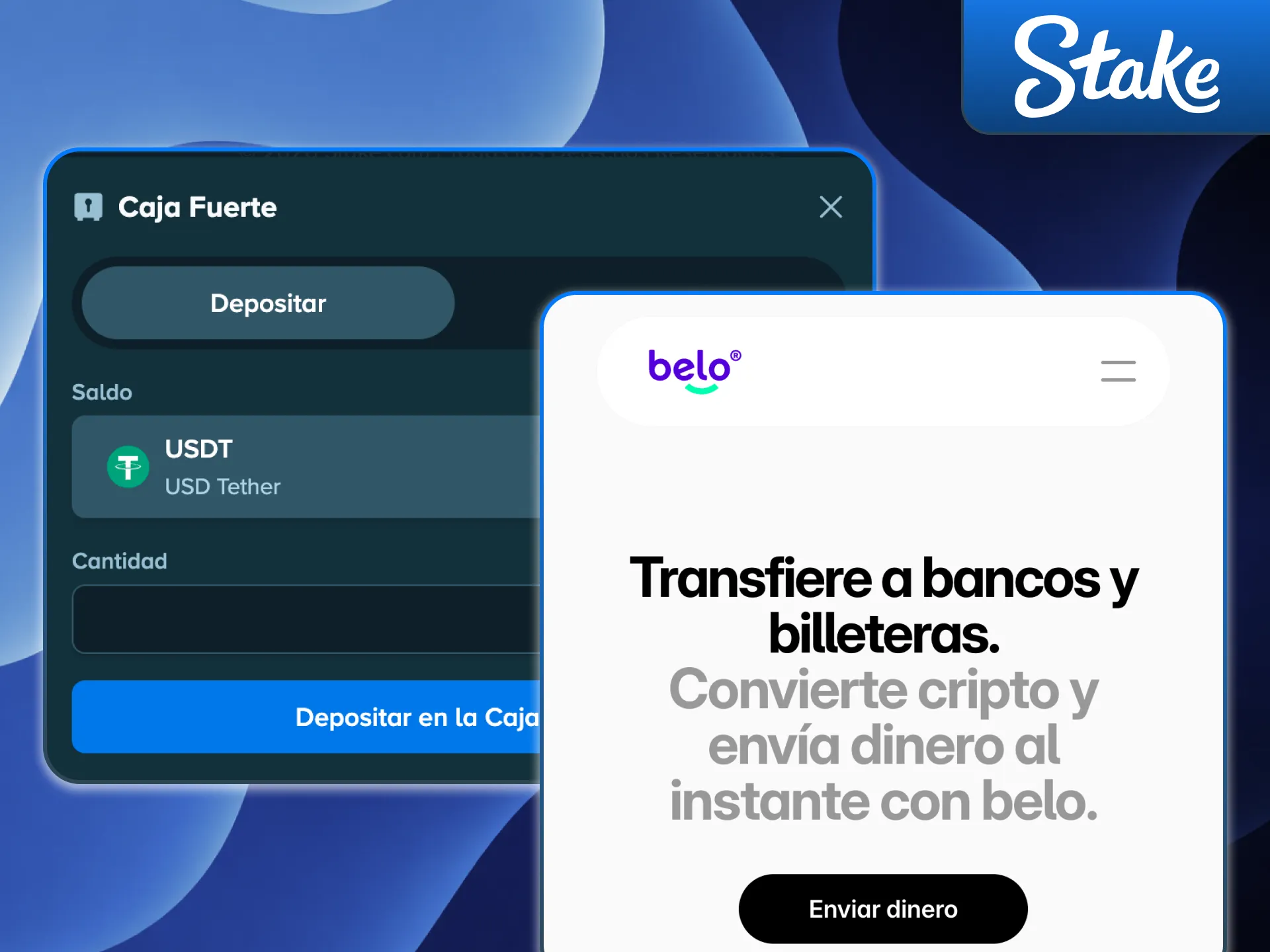 Complet&aacute; con &eacute;xito la ejecuci&oacute;n desde Belo para cargar saldo en Stake.
