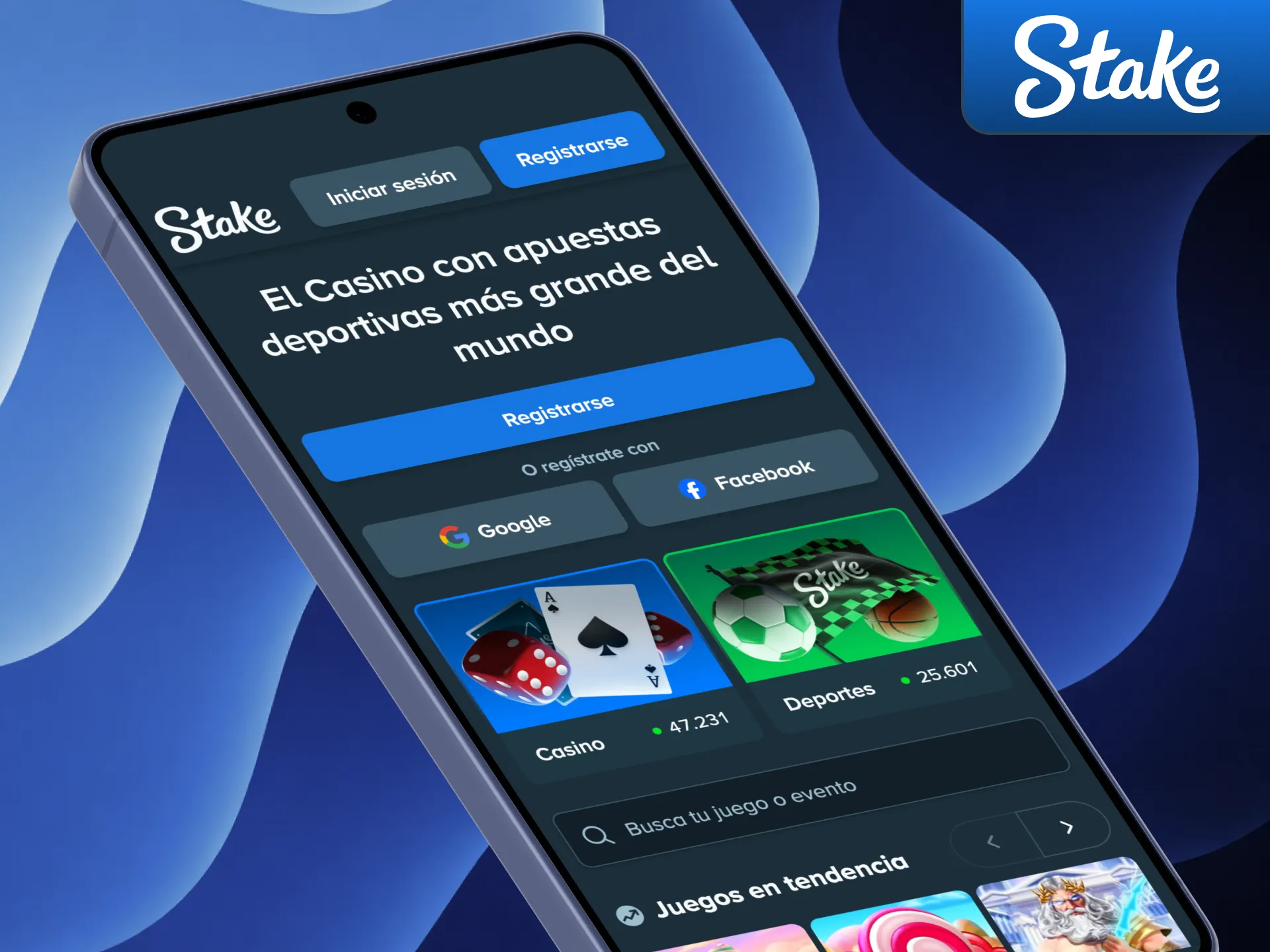 Descarga la App de Stake para jugar y apostar desde cualquier lugar.