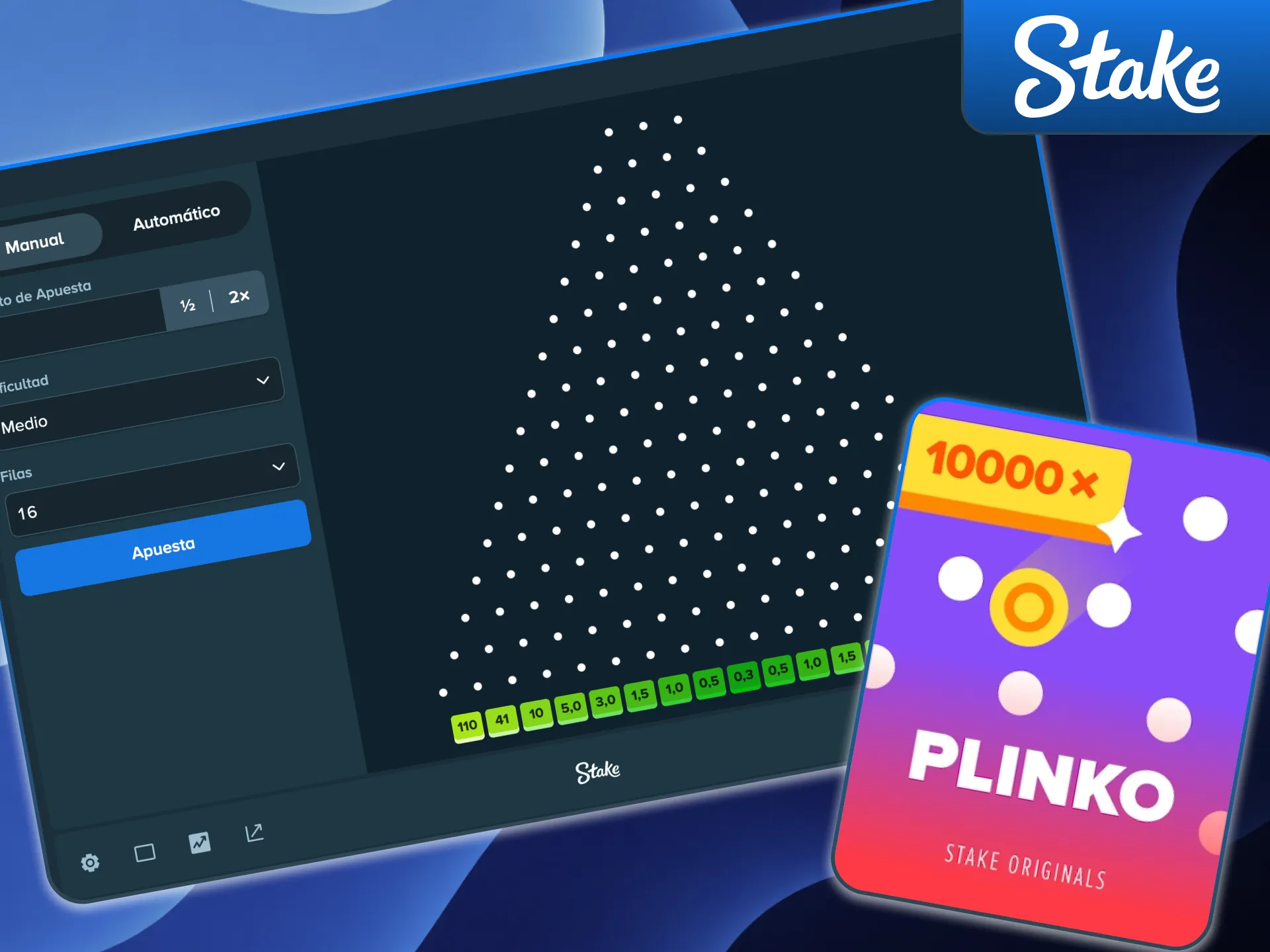 Pon a prueba tu suerte en el emocionante juego Plinko de Stake.