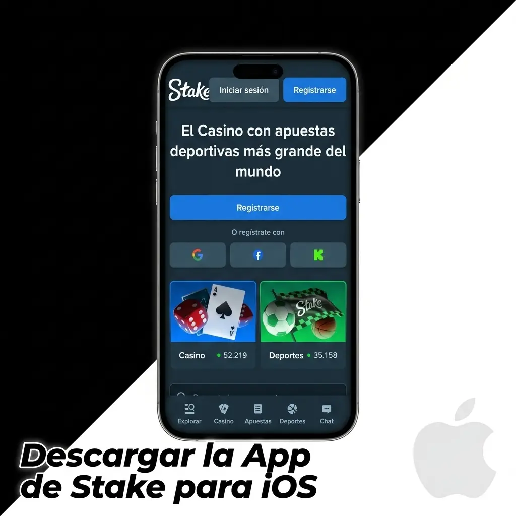 Pasos para descargar la app de Stake en iPhone e iPad desde la App Store con iOS 13.0 o superior