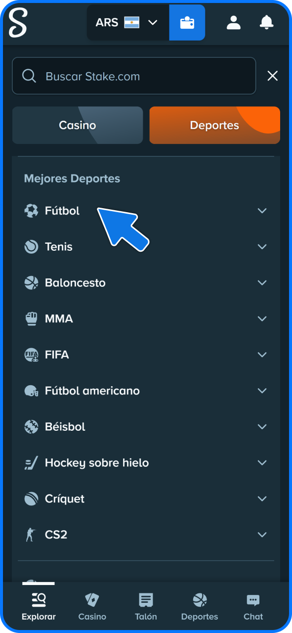 Busca los partidos de la Liga Profesional Argentina en Stake oficial.