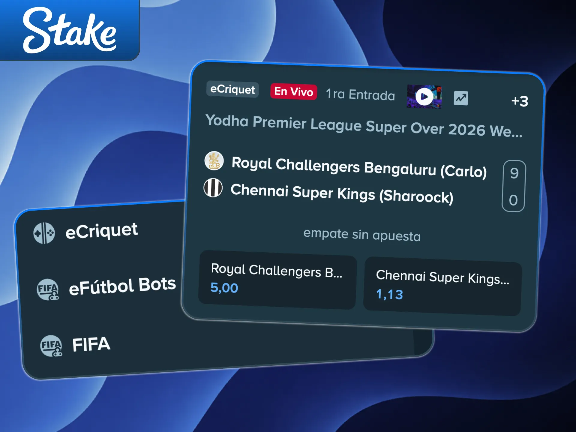 Apostá en deportes virtuales y ganá en Stake.