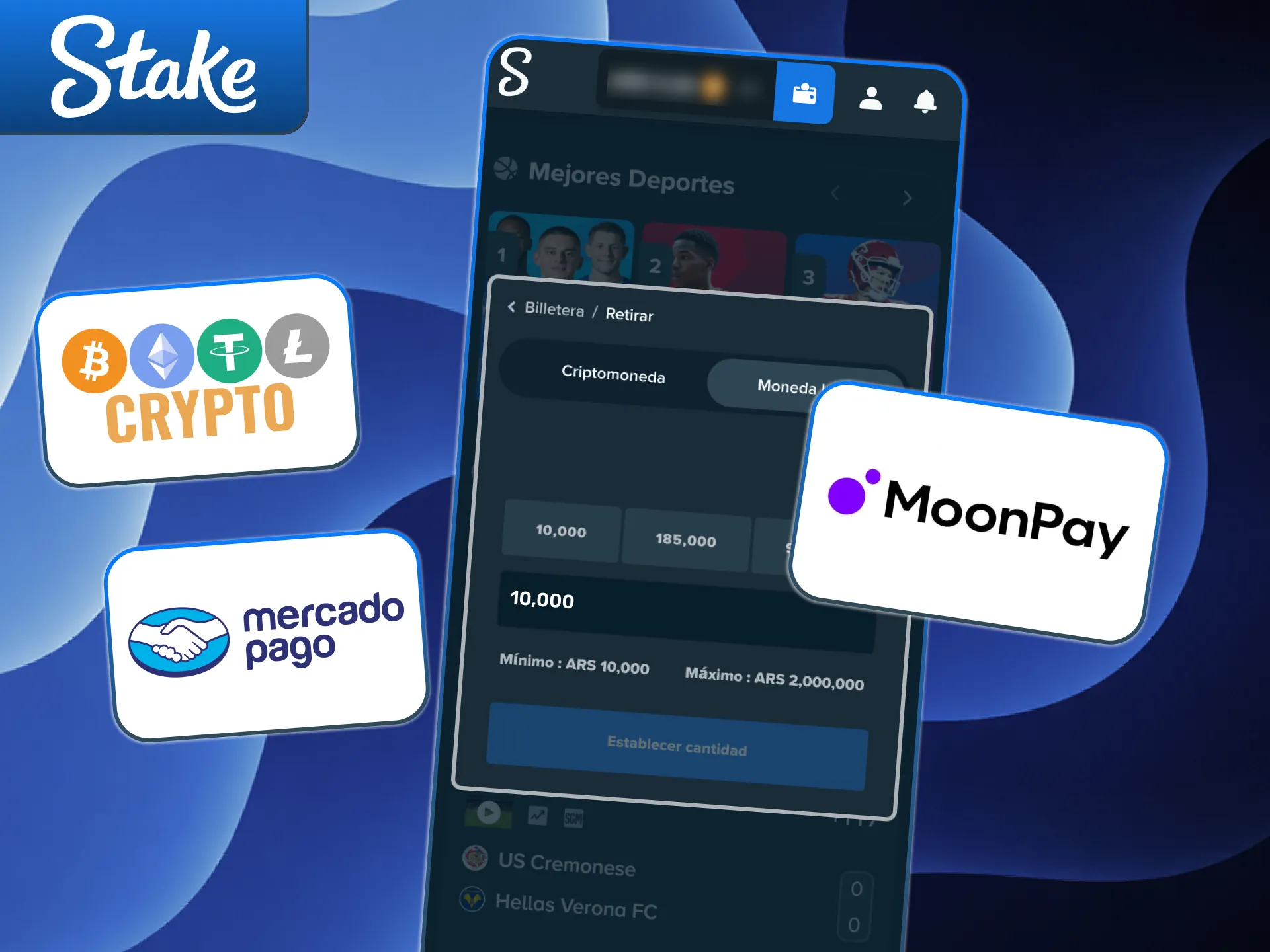 Mirá los métodos de retiro y cobrá tus ganancias en Stake.